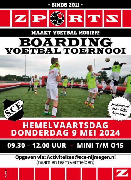 Hemelvaartsdag boarding voetbal toernooi bij SCE Nijmegen 9 mei 2024